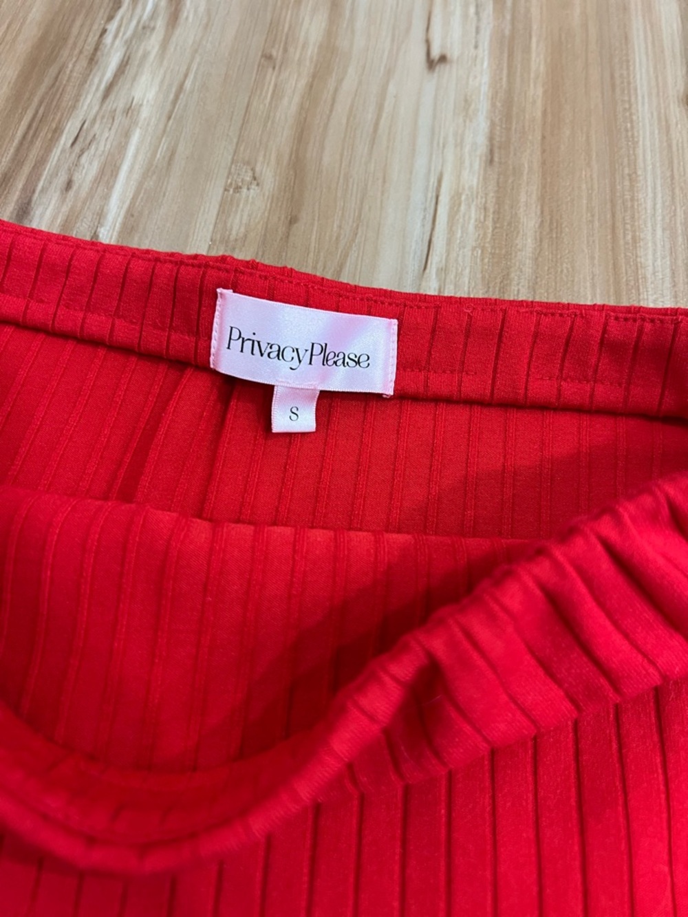 Red Ribbed Mini Skirt & Top Set NWOT - Picture 4 of 4